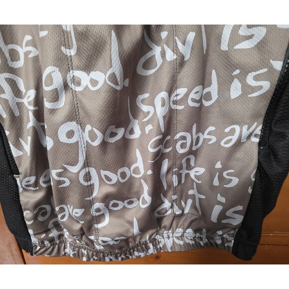 Precaryous Cycling Jersey Mens L Dirt Is Good Brown Black Zip - Picture 6 of 13